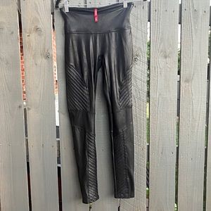 faux leather SPANX leggings